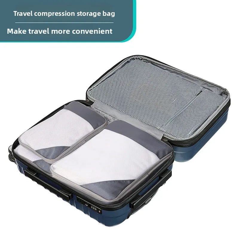 Travel Foldable Compression Visual Mesh Storage Bag Set for Luggage Organizer Nylon Material