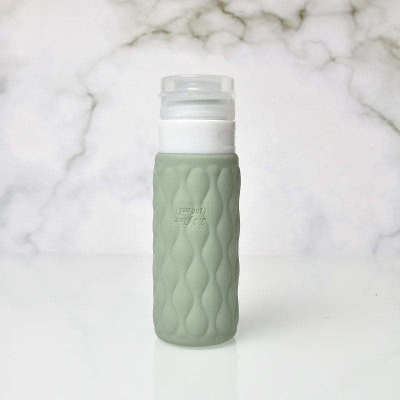 4pcs 100ml Soft Silicone Squeezed Empty Bottle Set Travel Refillable Portable Sub-bottling Tool Liquid Container Spray Lotion