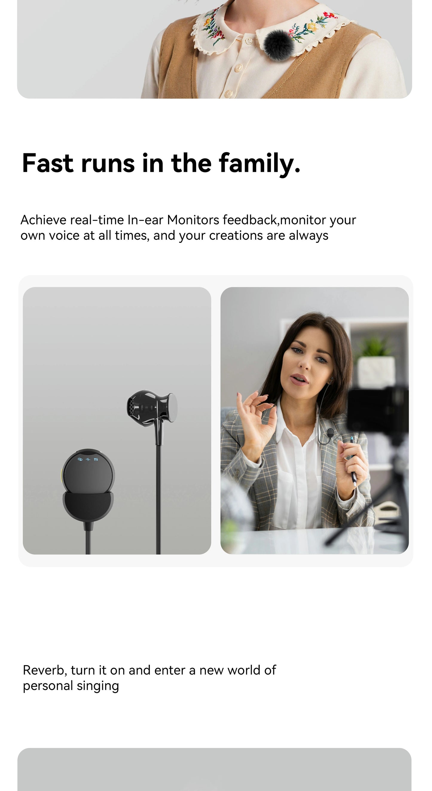 Wireless Lavalier Microphone with Noise Canceling Professional Magnetic Microphone for Studio Recording Interview Live Broadcast