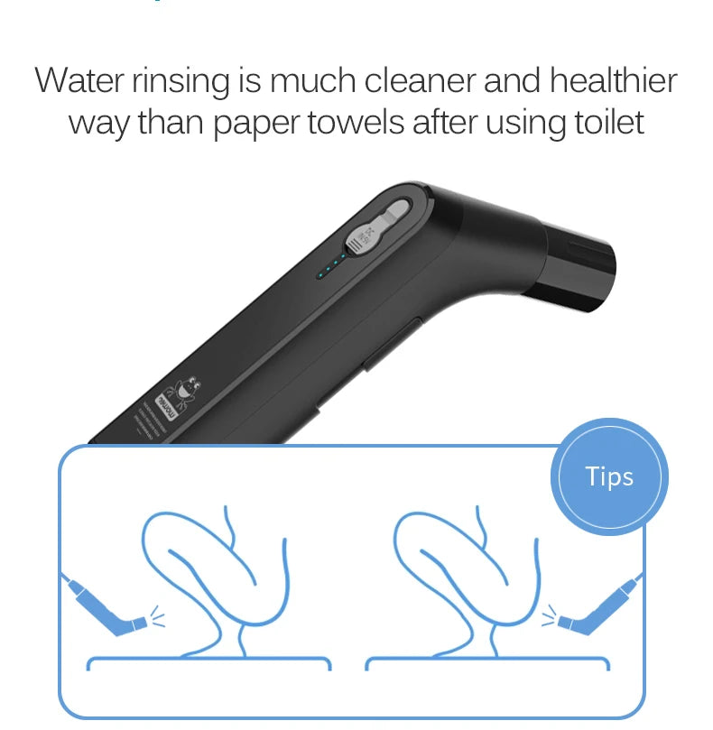 Portable Bidet Sprayer Kit with 2.3L Water Tank – Rechargeable, Travel Friendly, Foldable Design – Personal Hygiene Cleaner, Baby & Elderly – Electric Toilet Washer