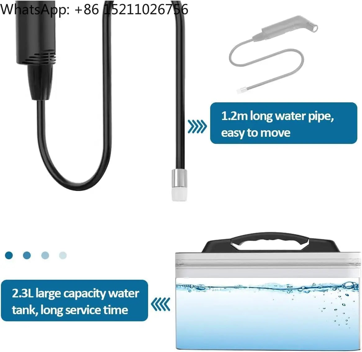Portable Bidet Sprayer Kit with 2.3L Water Tank – Rechargeable, Travel Friendly, Foldable Design – Personal Hygiene Cleaner, Baby & Elderly – Electric Toilet Washer