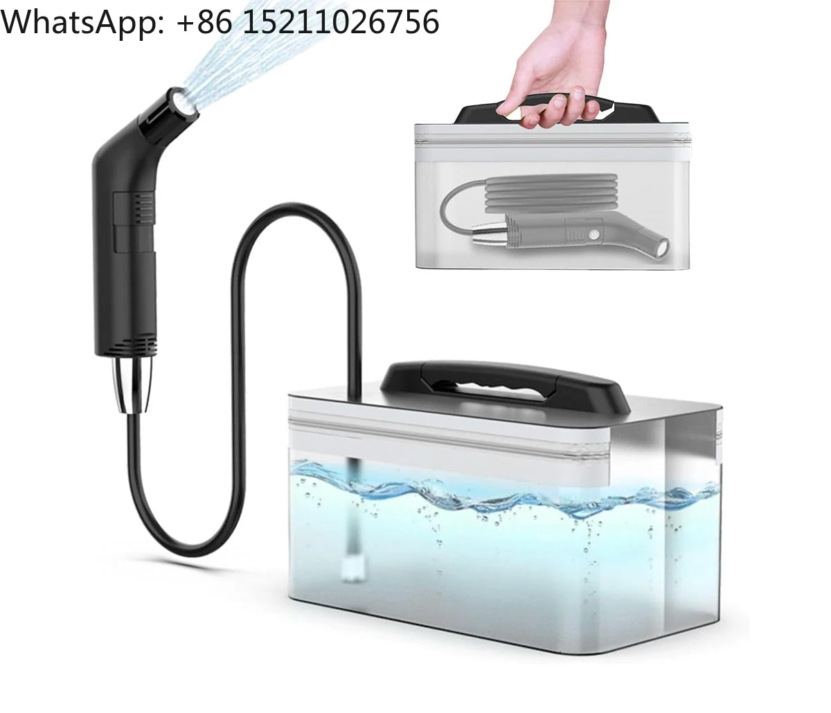 Portable Bidet Sprayer Kit with 2.3L Water Tank – Rechargeable, Travel Friendly, Foldable Design – Personal Hygiene Cleaner, Baby & Elderly – Electric Toilet Washer
