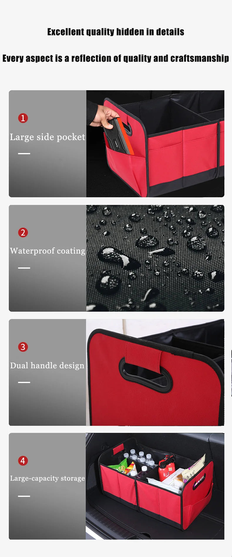 Car Travel Organizer Box Auto Trunk Foldable Storage Bag For Leading Ideal Auto L8 L9 For BMW X2 X3 XM i3 i4 i5 For Audi A3 Q5
